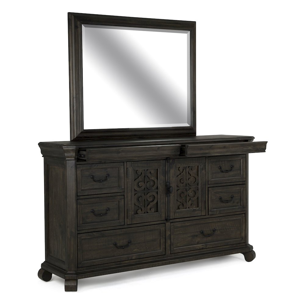 Bellamy Peppercorn Drawer Dresser With Landscape Mirror