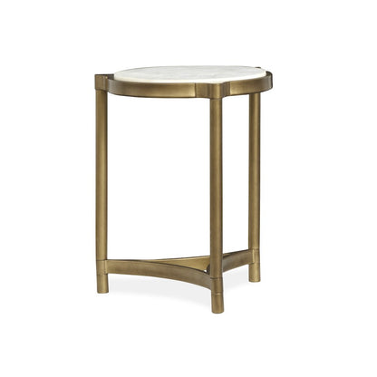 Cassidy Aged Brass And Volakas Classic Round Accent Table