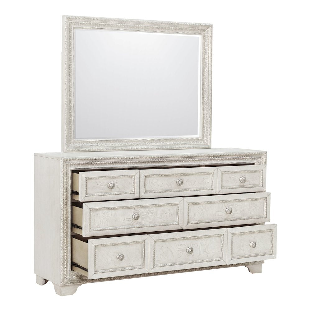 Pulaski Camila Creamy White Dresser With Mirror