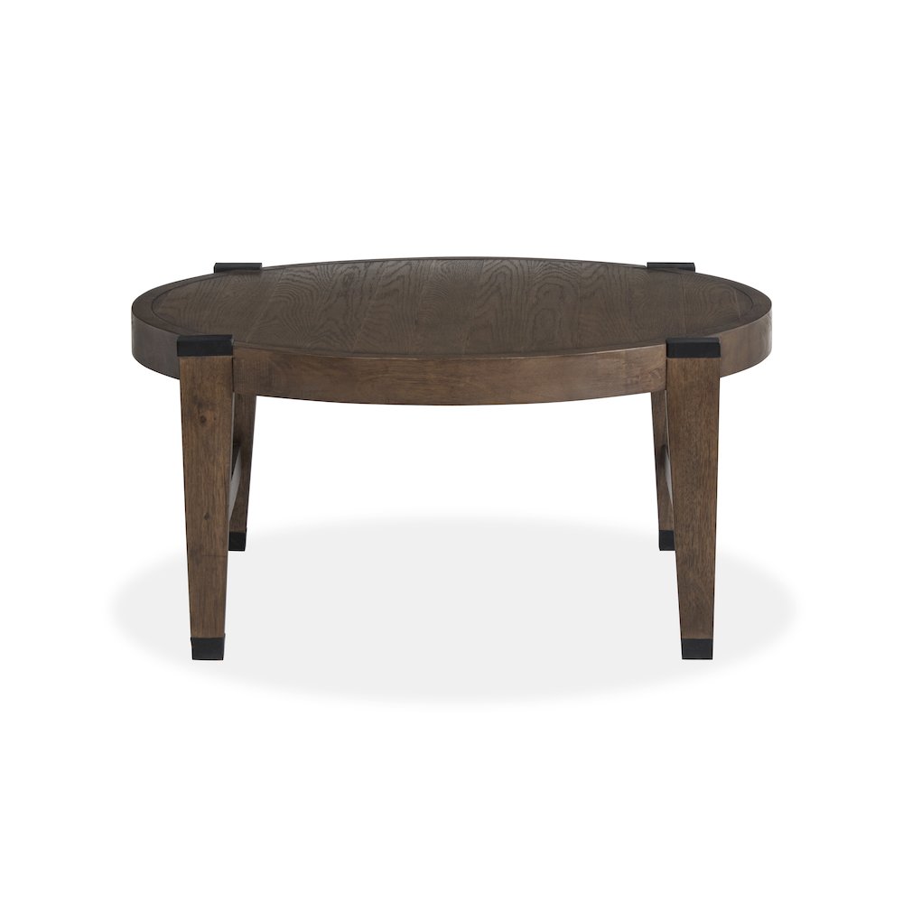 Kaysen Wallaby And Matte Black Round Cocktail Table