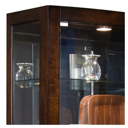 Pulaski Curios Mahogany Brown Curved Front 5 Shelf Curio Cabinet