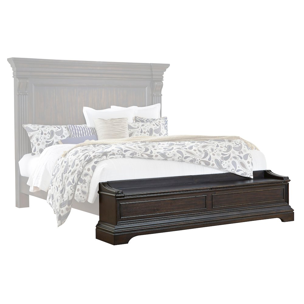 Pulaski Caldwell Deep Brown Queen Blanket Chest Footboard And Slats