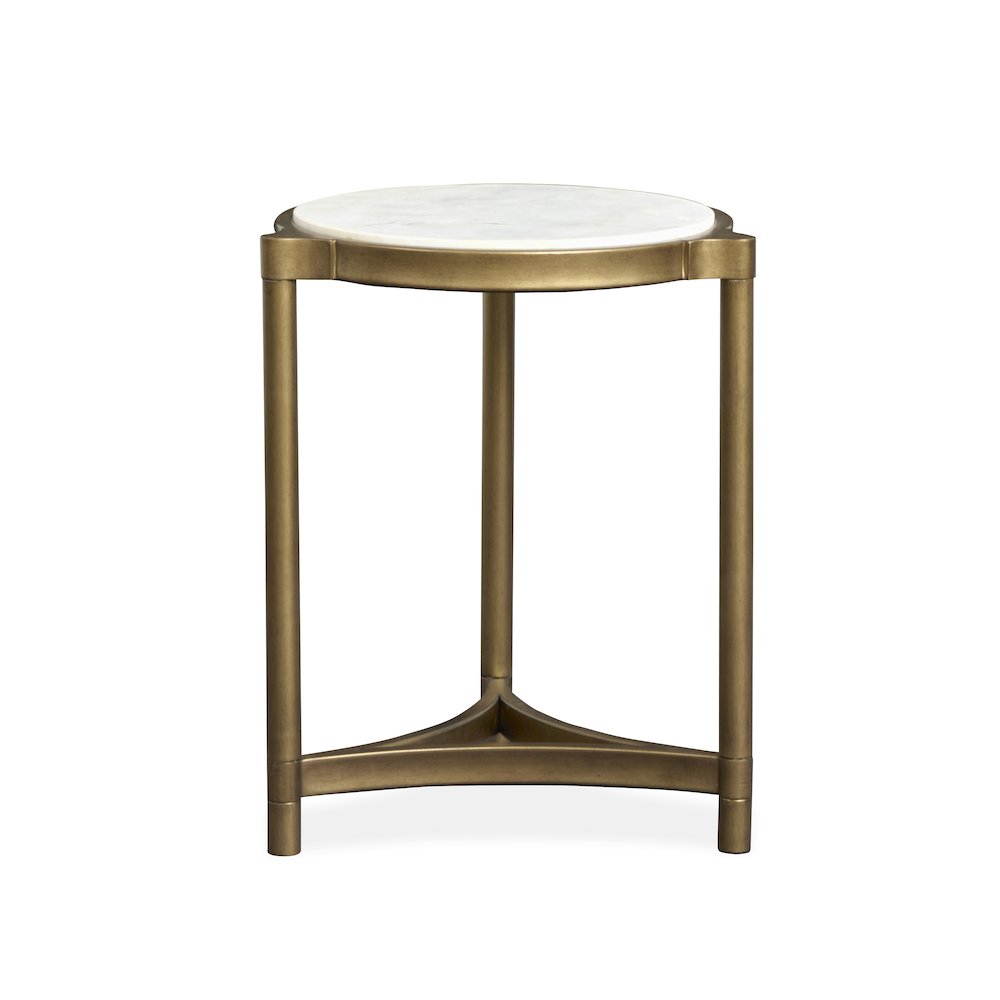 Cassidy Aged Brass And Volakas Classic Round Accent Table