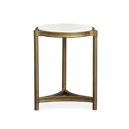 Cassidy Aged Brass And Volakas Classic Round Accent Table