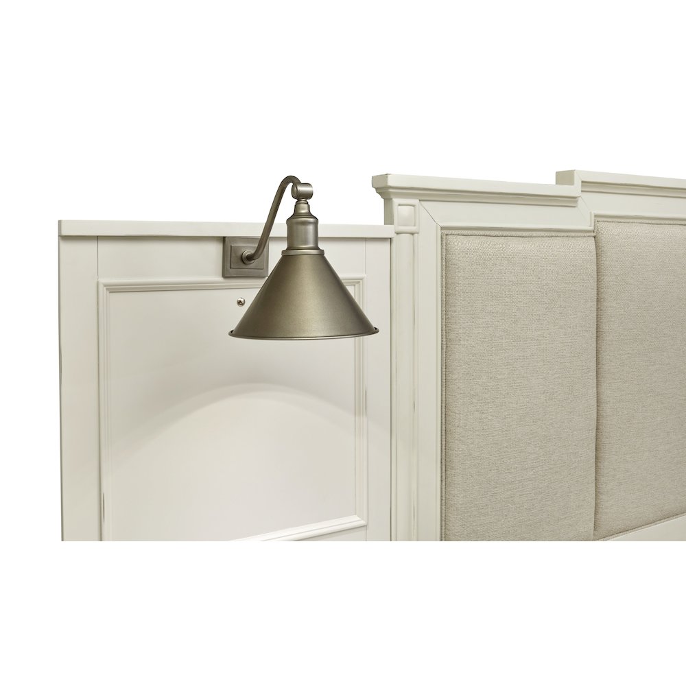 Egg Shell White With Slight Rub Through Queen Upholstered Wall Panel Bed