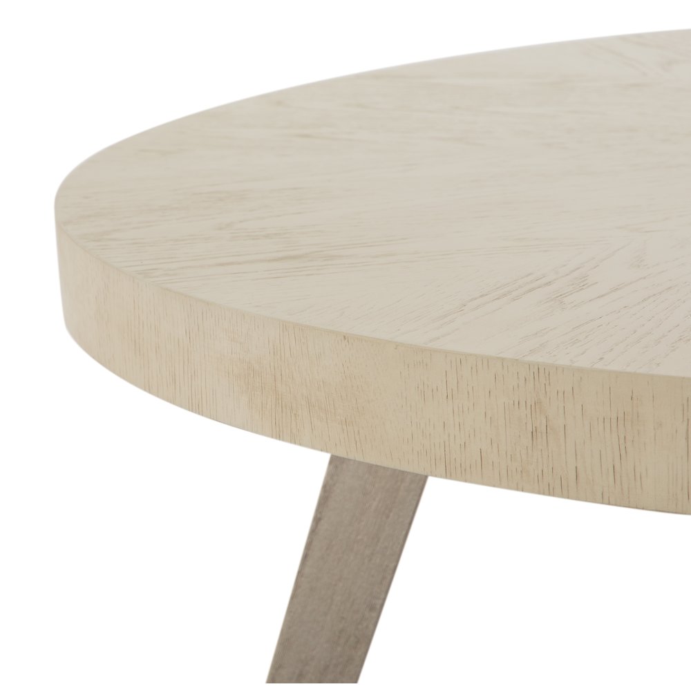 Lenox Warm Silver And Acadia White Round Dining Table