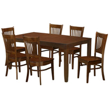 Espresso Kitchen Table and Chairs Set, 7 Pc Dining Table Set for 6