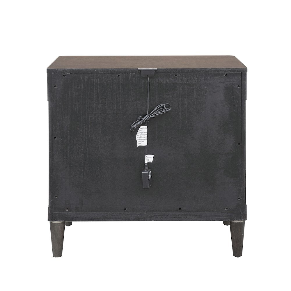 Asher Park 3 Drawer Nightstand, Piano Brown Finish