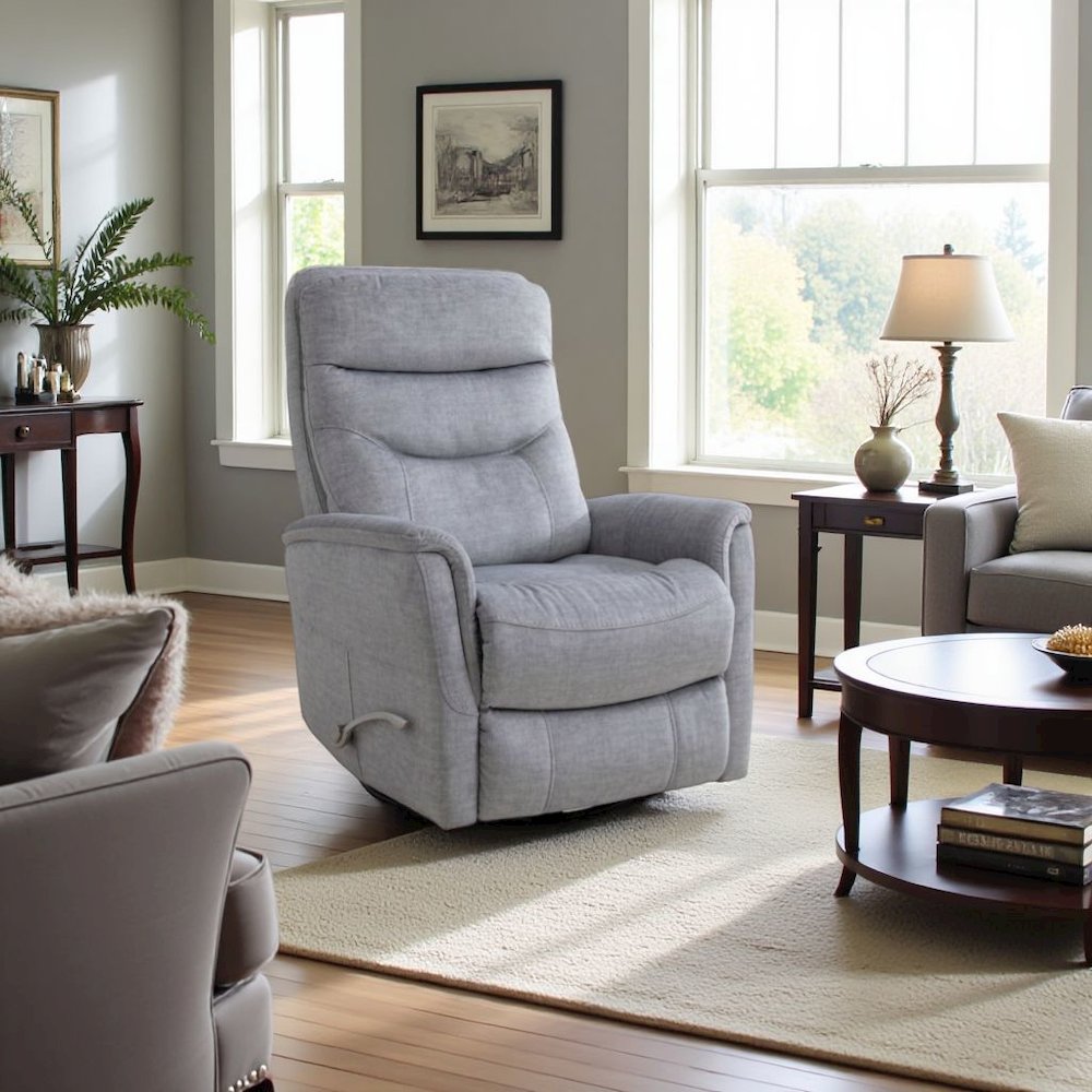 Capri Silver Recliner Nursery Glider Set – Elegant Boucle Chairs for Comfort