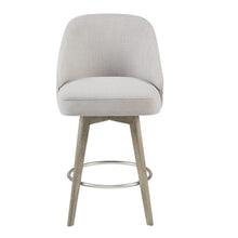 Gray Swivel Counter Stools with Solid Wood Frame, Ideal for Kitchen or Bar