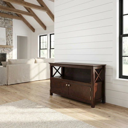 Black TV Stand with Spacious Storage and Modern Design
