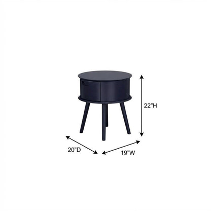 Navy Blue Nightstand with Modern Design and Sturdy Construction