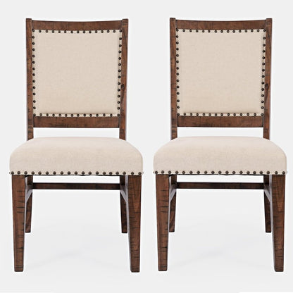 Fairview Transitional Solid Wood Upholstered Side Chair (Set of 2)