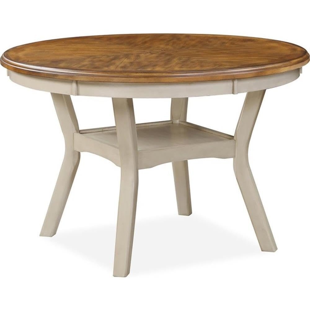 5-Piece Solid Wood Dining Set in Brown and White for Modern Dining Rooms