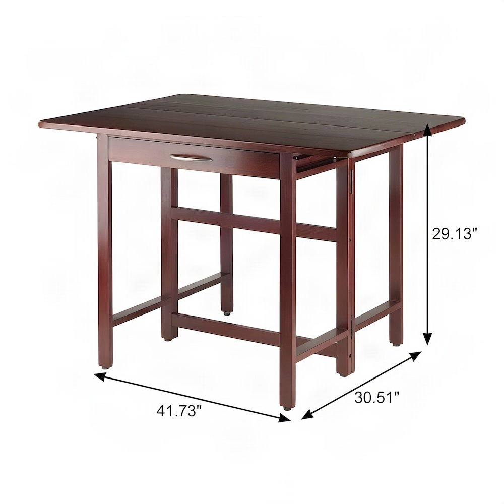 Walnut Folding Dining Table – Space-Saving Drop Leaf Table for Small Areas