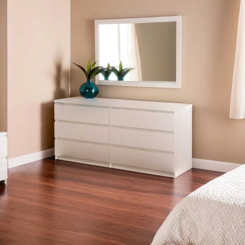 Furnifact White Dresser for Bedroom – Modern Chest of Drawers with Spacious Storage – Stylish and Functional Dresser for Bedroom Clothes, Linens, or Essentials