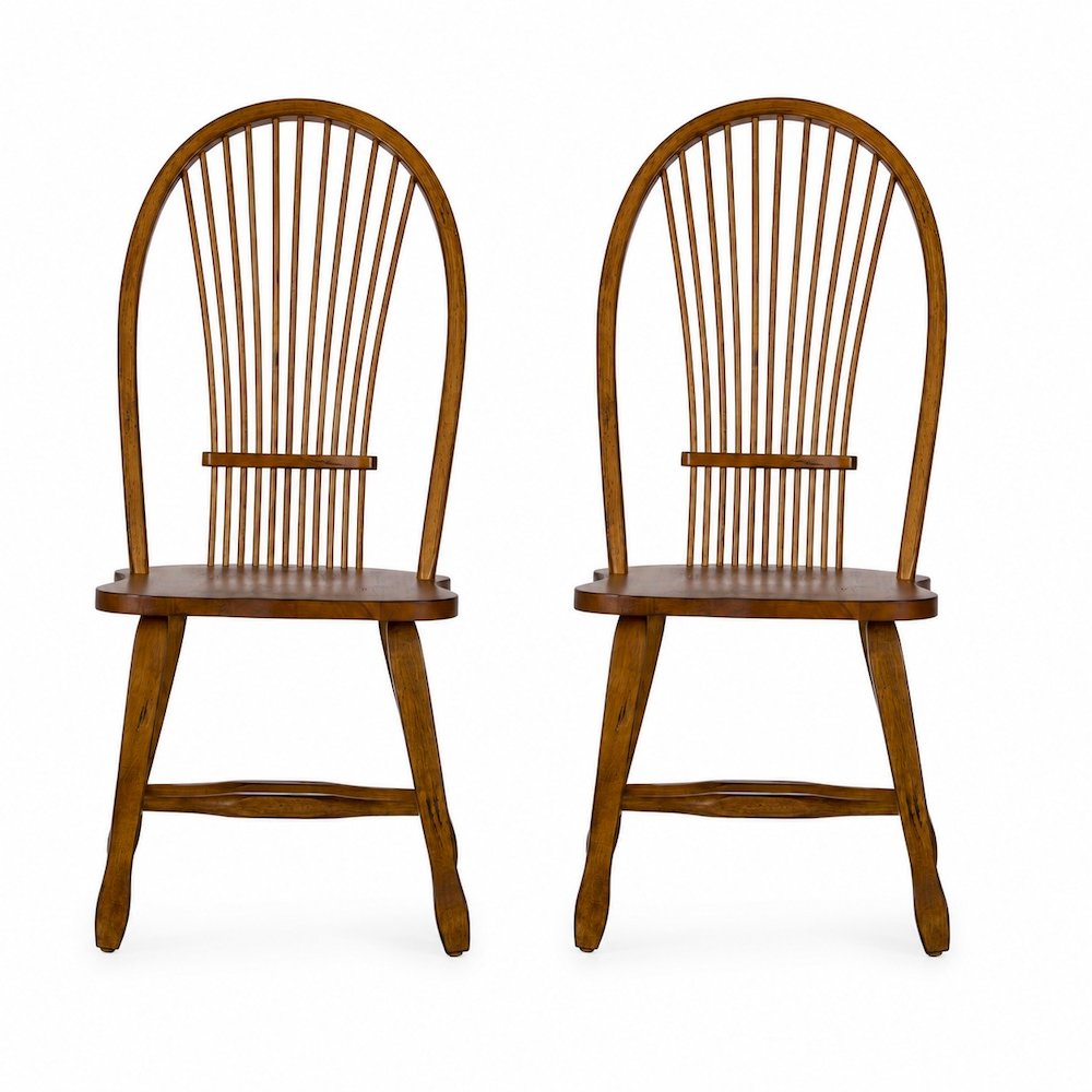Treasures Sheaf Back Side Chair - Oak-Set of 2 in Rustic Oak