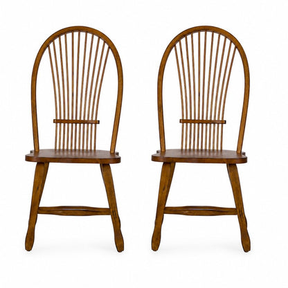 Treasures Sheaf Back Side Chair - Oak-Set of 2 in Rustic Oak