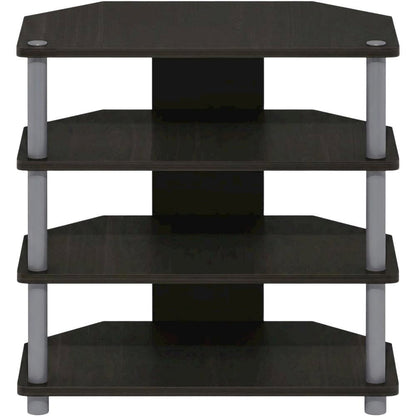 Espresso 4-Tier TV Stand, Easy Assembly, Composite Wood Construction