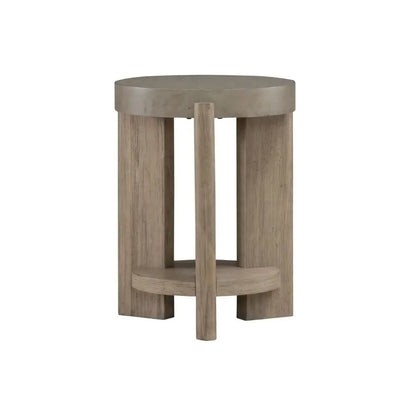 Affinity Chairside Table for Living Room - Dusty Taupe Faux Concrete Tops