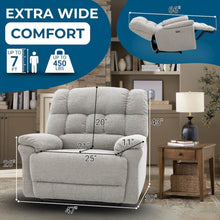 Oversized Recliner Chair for Big and Tall Adults – Power Zero Gravity Recliner with Wide Seat,  Heavy-Duty Big Man, Supports Up to 450 lbs, Gray