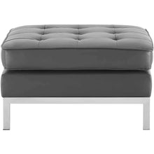 Loft Tufted Vegan Leather Ottoman
