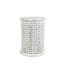 Decker Distressed Hardwood Global Drum End Table