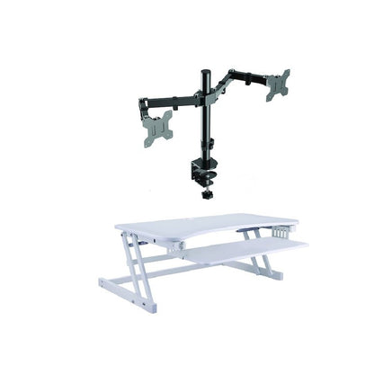 37.5" Height Adjustable Standing Desk Converter with Dual Monitor Mount