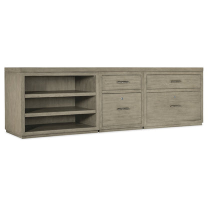 Linville Falls 96" Credenza with File, Lateral File and Open Desk Cabinet