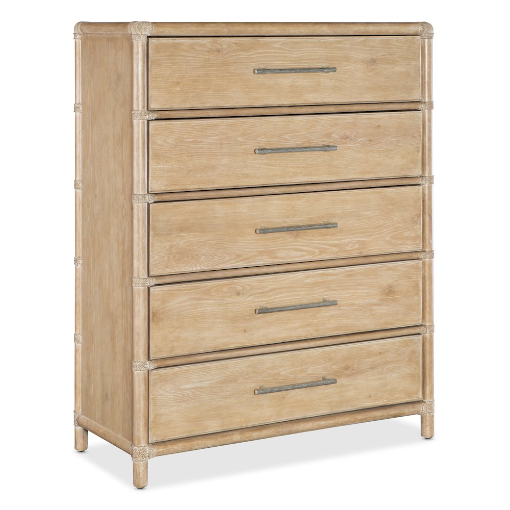 Retreat Pole Rattan Five-Drawer Chest