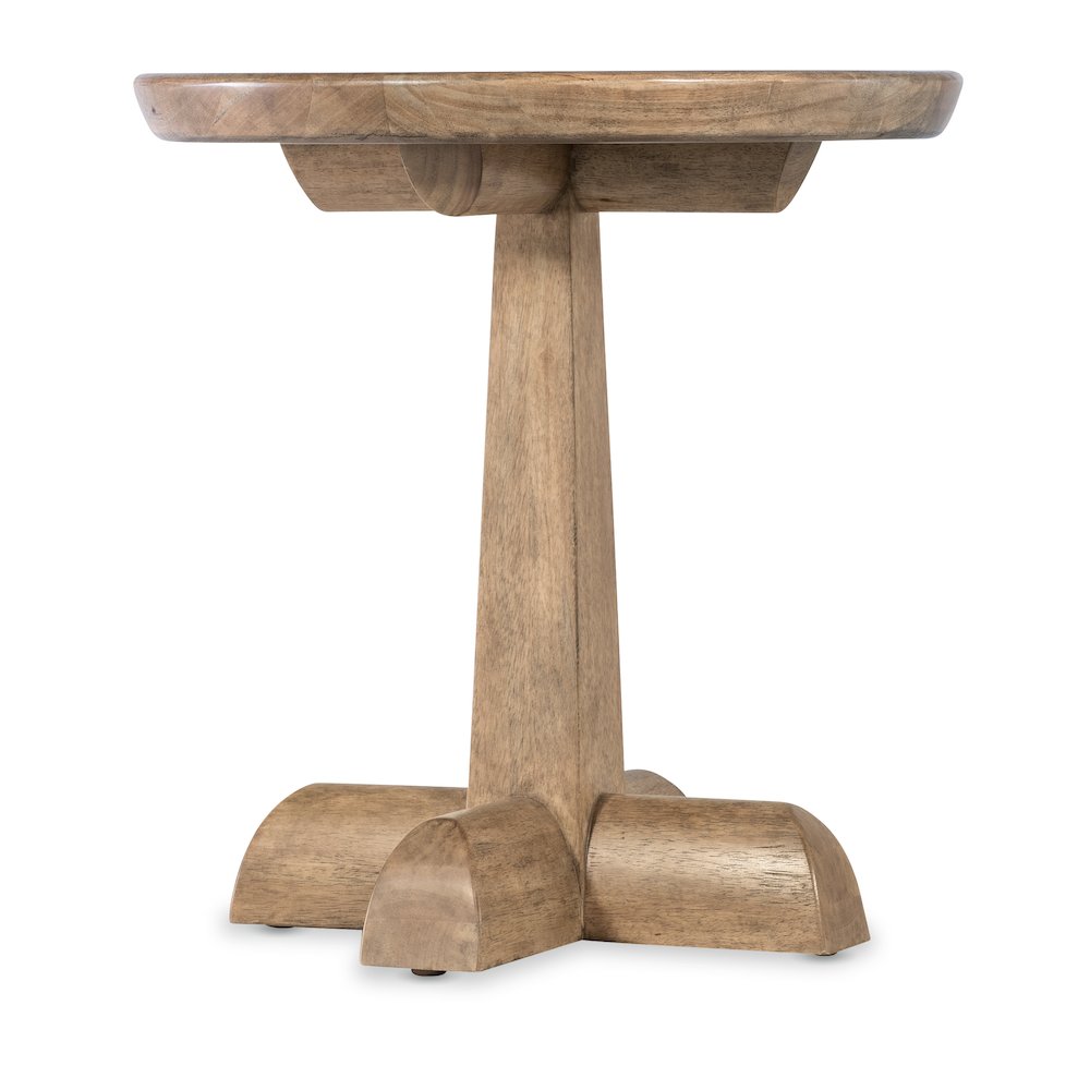 Vineyard Row Round Pedestal End Table