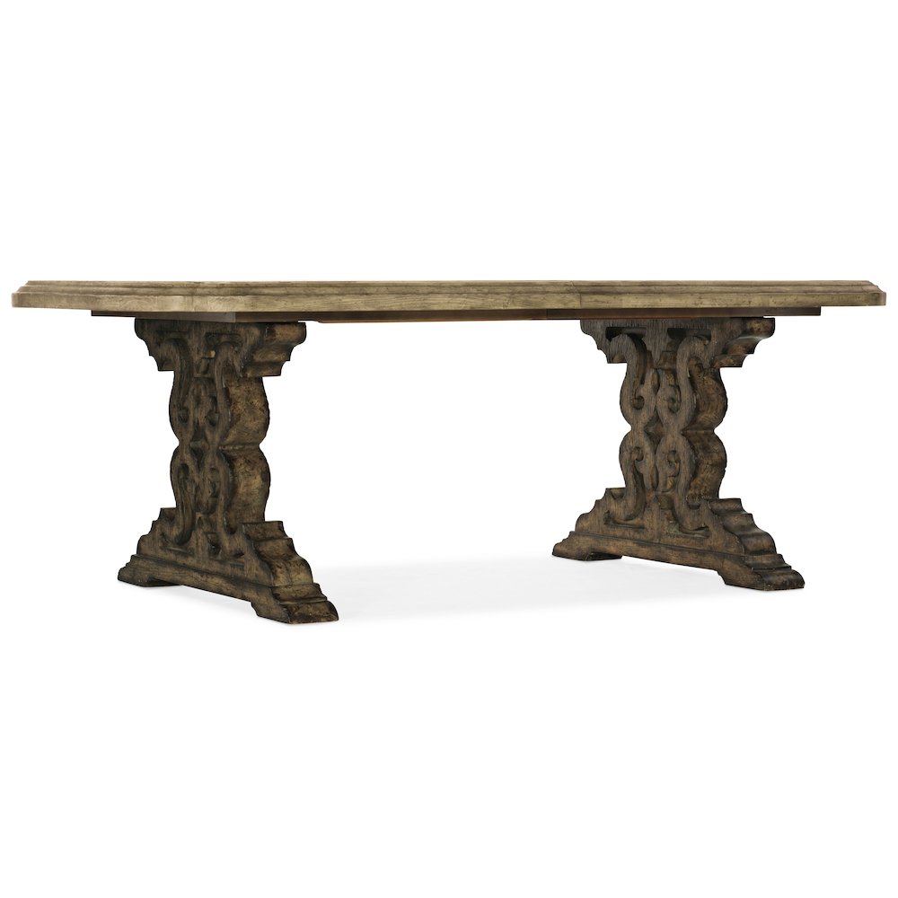 La Grange Le Vieux 86in Double Pedestal Table with 2-18in Leaves