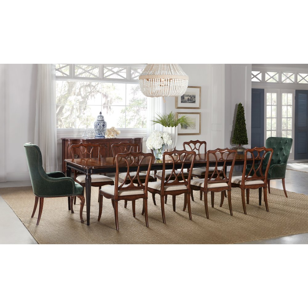 Charleston Upholstered Host Chair in Green Fabric by Hooker Furniture
