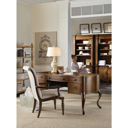 Hooker Furniture Archivist Upholstered Armless Dining Chair in Pecan