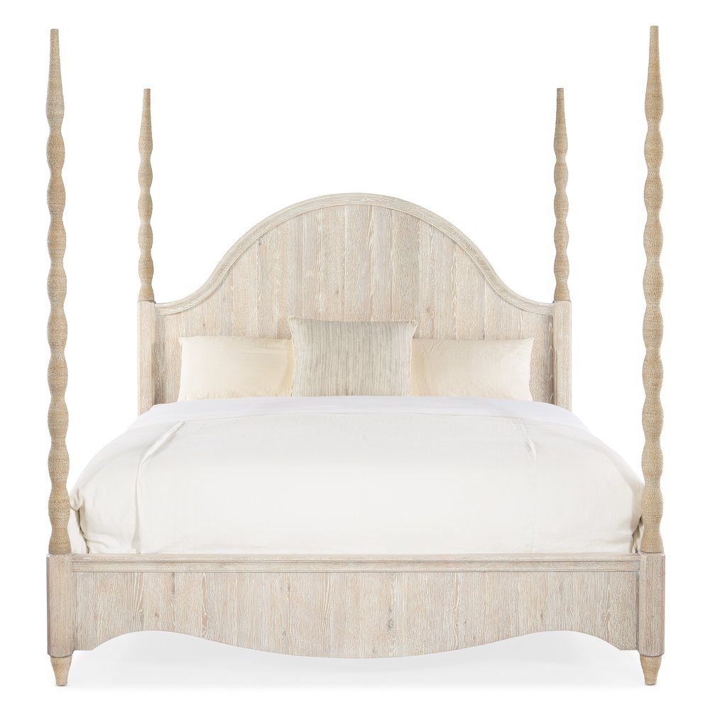 Hooker Furniture Serenity Jetty King Poster Bed in White Wood