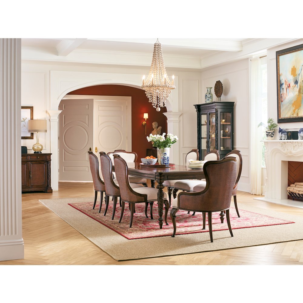 Hooker Furniture Charleston Fabric Upholstered Side Chair in Cherry Brown