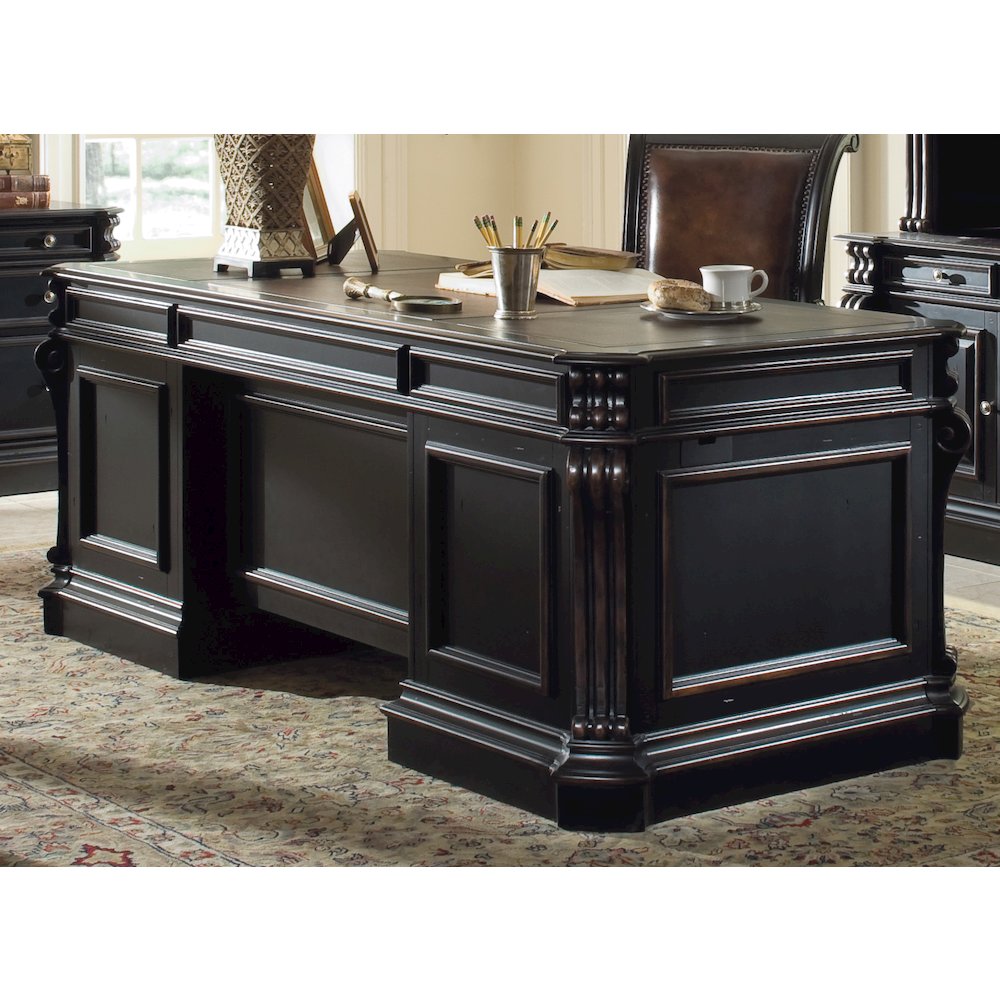Telluride 76'' Executive Desk withWood Panels