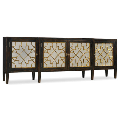 Sanctuary Four Door Mirrored Console- Ebony
