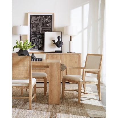 Retreat Cane Back Fabric Upholstered Arm Chair in Beige by Hooker Furniture