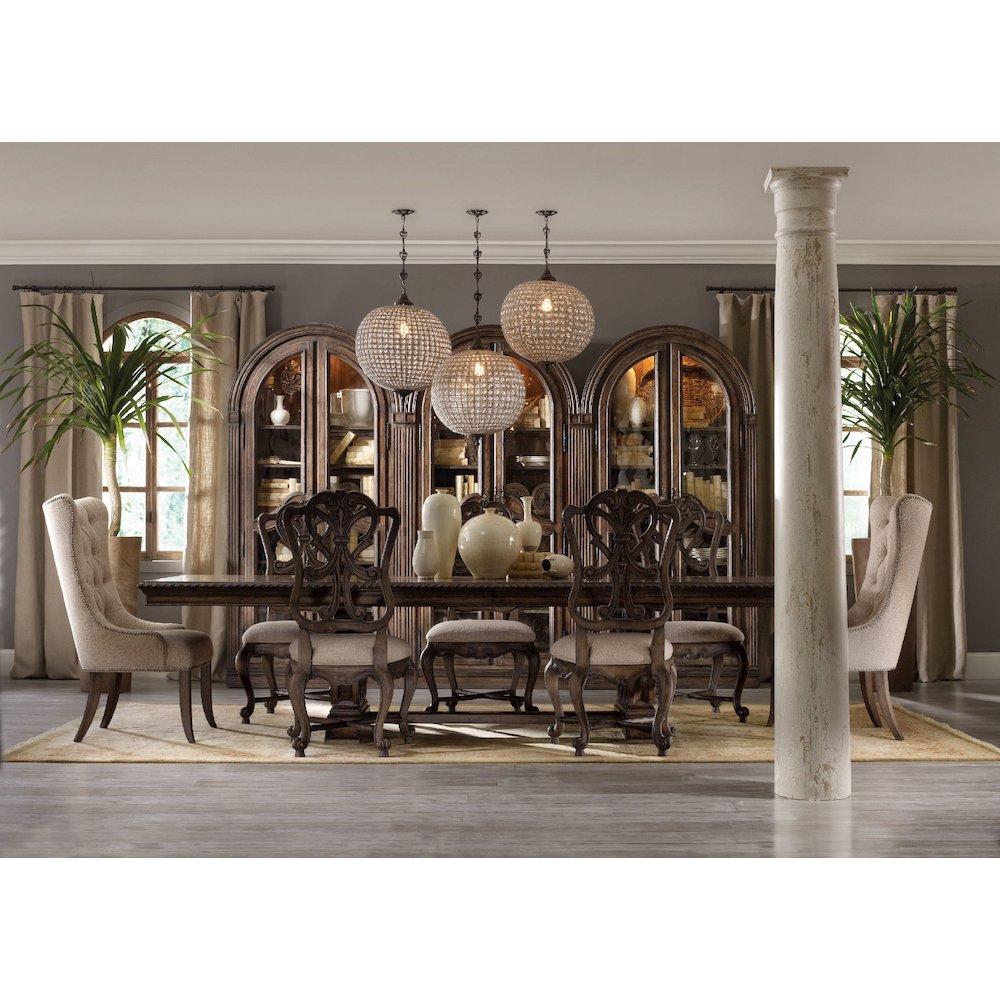 Hooker Furniture Rhapsody Tufted Dining Chair in Rustic Walnut