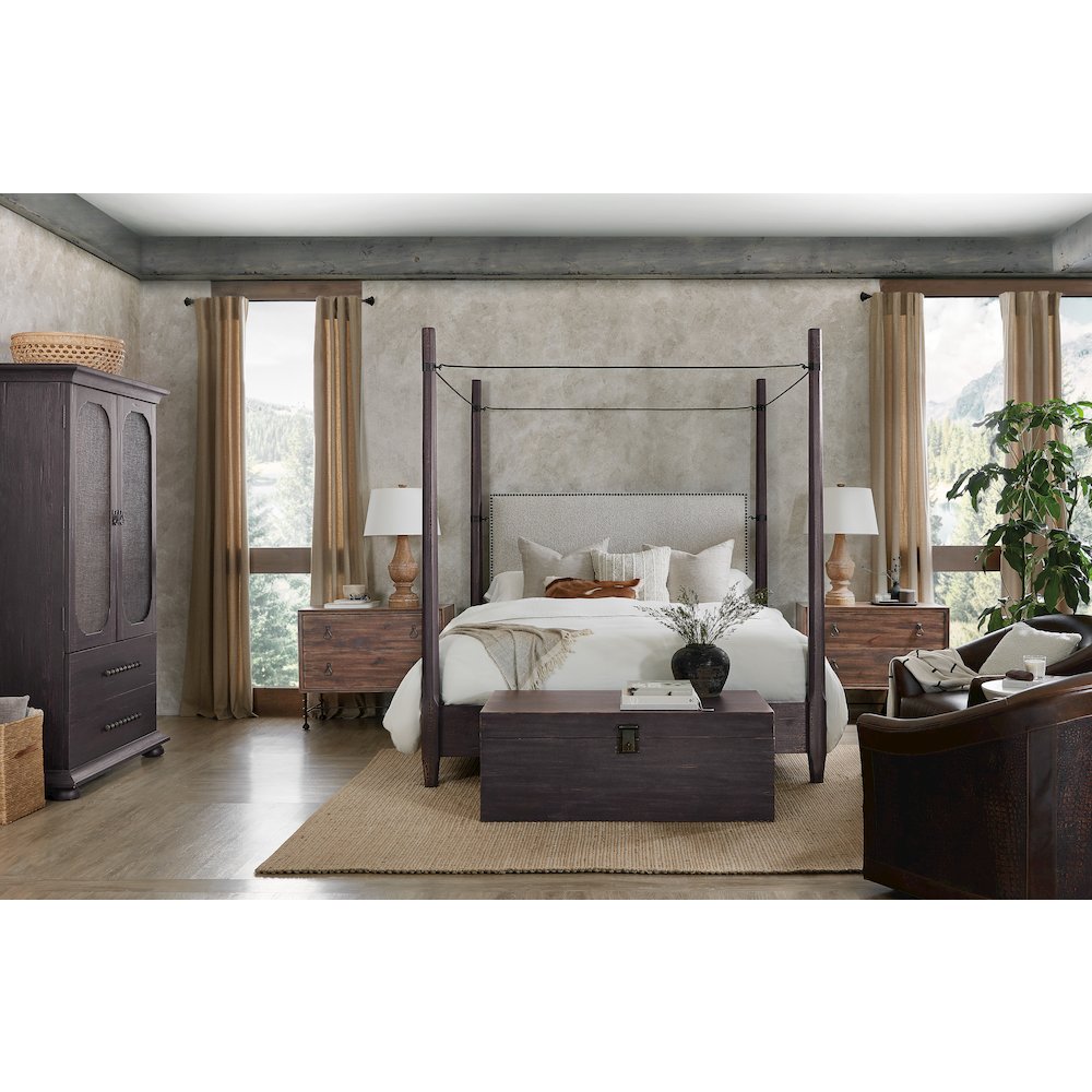 Hooker Furniture Big Sky Veneers Wood Small Wardrobe in Black