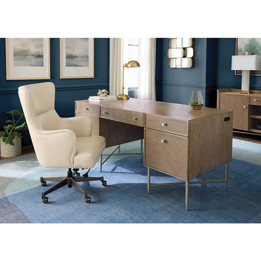 Sonnet Executive Desk in Medium Brown Wood by Hooker Furnishings