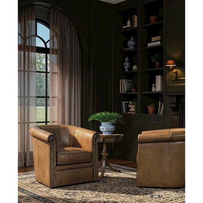 Axton Swivel leather Club Chair