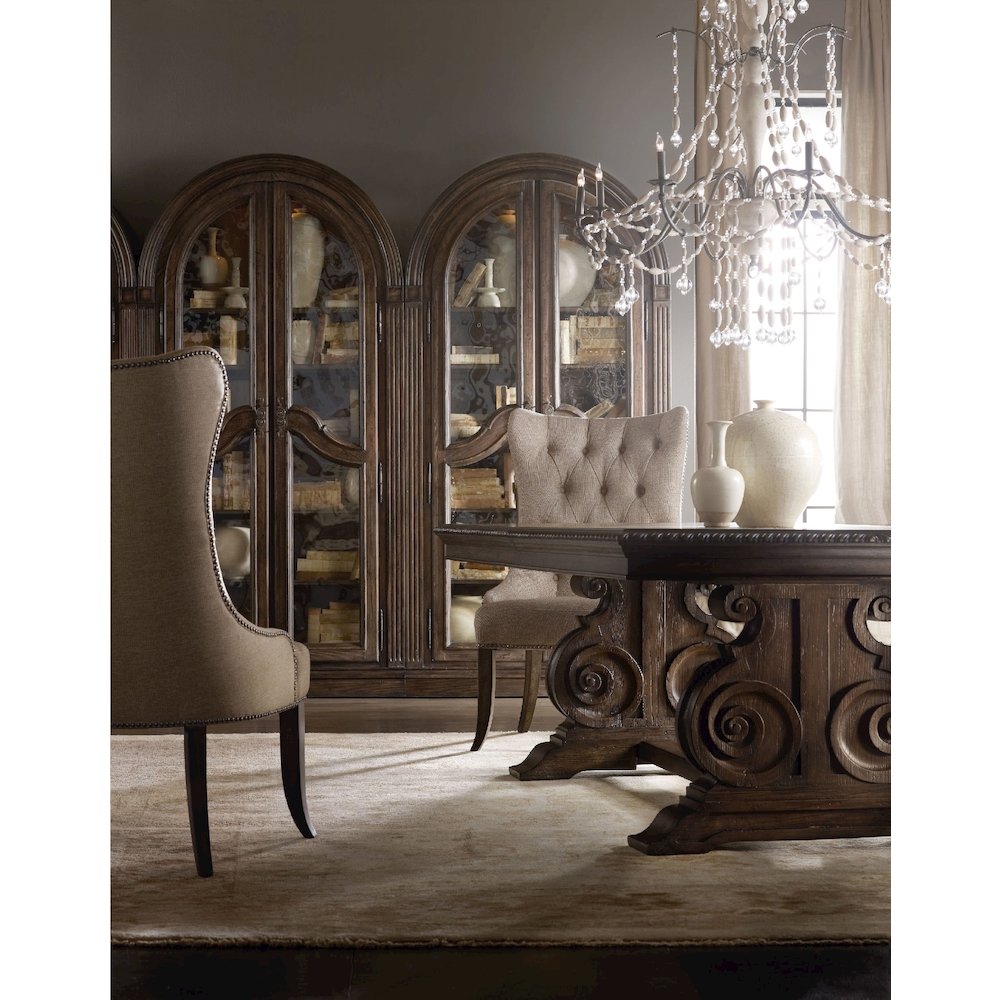 Hooker Furniture Rhapsody Tufted Dining Chair in Rustic Walnut