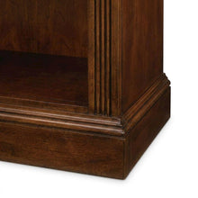 Cherry Veneer Tall Open Bookshelf with Distressed Wood Shelves for Office, Brown