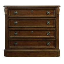 Cherry Veneer Lateral File Cabinet, Traditional, Brown