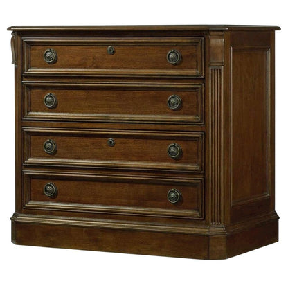 Cherry Veneer Lateral File Cabinet, Traditional, Brown