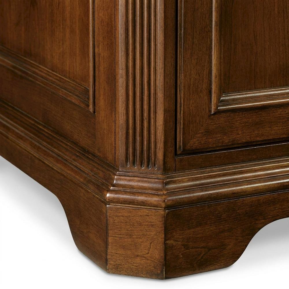 Cherry Veneer Executive Desk, Brown