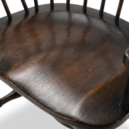 Wood-Frame Spindle Arm Chair for Kitchen and Dining Room, Black
