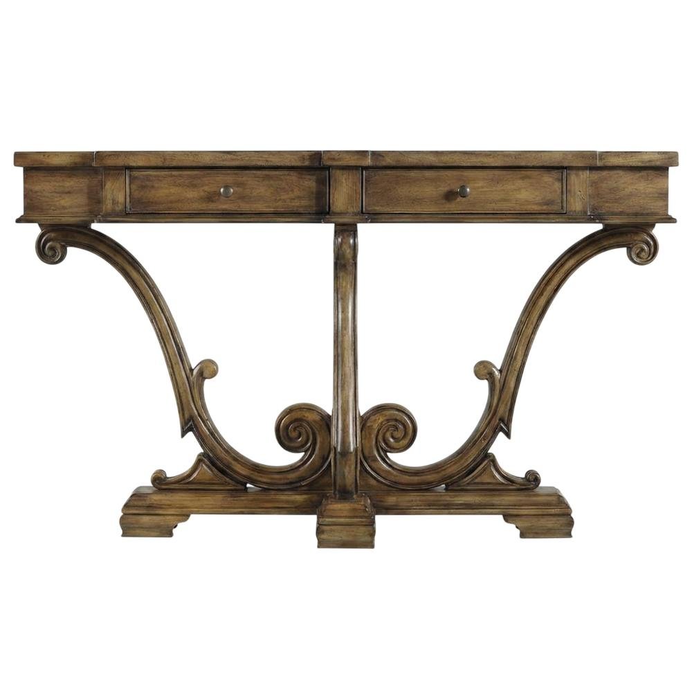 Primavera Maple Veneer Console Table, Narrow Entryway Table Sofa Table, Brown